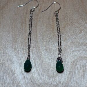 Elegant Green Onyx Drop Earrings